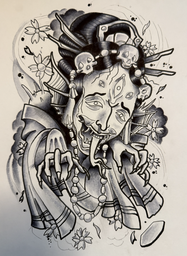 Japanese Yokai B&W