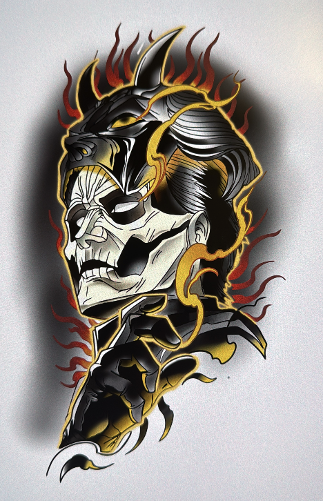 Skull with Flames
